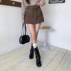 [옷자락]여성 허리스트링 포켓 카고 미니 치마 바지