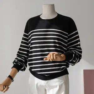 (안나앤플러스) 텐셀 스트라이프 니트[니트CSQ28] 빅사이즈