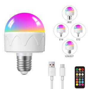 원격 제어 기능이 있는 충전식 전구 야간 조명 B22/E12/E14/E26/E27 램프 헤드 무선 벽 조명에 적합