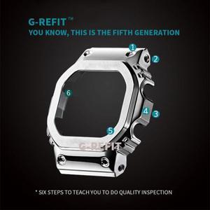 G-Refit DW5600 G5600E GWM5610 시계 베젤 5610 스트랩 케이스 316 스테인레스 스틸 은라이트 벨트 밴드 도