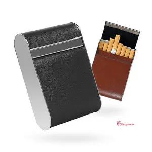 경고사진메탈 시가 가려주는 프레임 가죽 케이스 담배갑 담배곽zab104