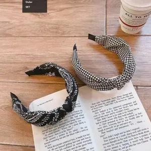 여자 여학생 패션 캐주얼 포인트 무늬 넓은 머리띠-WDB68D7