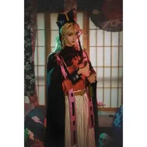 귀칼 상현2 도우마 코스프레 가발+옷+망토 세트 캐릭터 애니 굿즈 코스튬