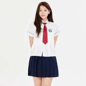 대여 네이비 라인 화이트 반팔 여자 교복 셔츠 세트 쇼핑몰 와이셔츠 중학생 예쁜 중고