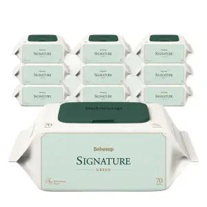 베베숲 아기물티슈 시그니처 그린 캡형 70매, 10개