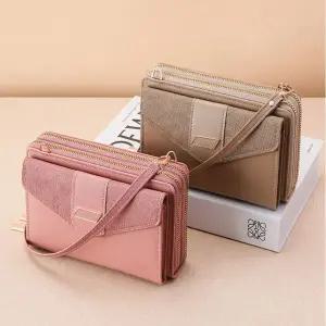 [콩심팥심]지퍼지갑 장지갑 2단 스트랩장지갑 고급스런 가방형