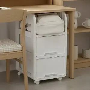 [히키스]히키스 공부방 사무실 무빙 가방 트롤리 서랍 잠금 이동식 2단 수납장 HTB2