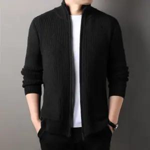 남성 댄디 집업 니트 가을 가디건 루즈핏 스판 힛템