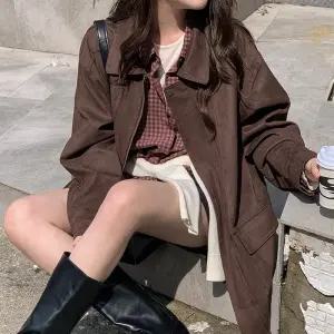 [코코블랑] 뉴에트 스웨이드 하프 자켓