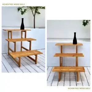 고품질 CYK 계단형 대나무 3단 수납선반 (WFK5K8F)