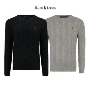 폴로 랄프로렌 남성 케이블 꽈배기 라운드 니트
