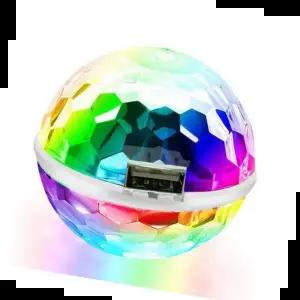 음성인식미러볼 USB 미러볼 360도 조명 노래방 회전