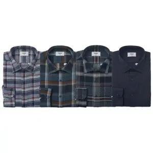 갤러리아 (레노마셔츠)25년 F/W 빅체크 기모  일반핏 긴소매셔츠4종택RPWSG0-040