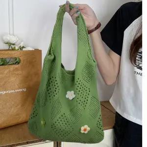 [콩심팥심]니트백 그린 여성 편한 숄더백 여대생 데일리 가방 대학생가방