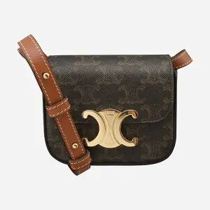 5F 10I512DQB 04LU 트리오페 미니 클로드 캔버스 크로스백 탄