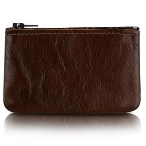 정품 가죽 작은 지퍼 파우치 여성용 동전 지갑 남성용 사이즈 4 x 2.5 교환 홀더 미국산