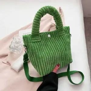 [콩심팥심]왕골덴 크로스백 토트백 숄더백 도톰 똑딱이단추 가방 미니에코백