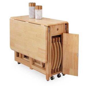 원목 접이식 식탁 식탁세트 1 암석판테이블의자4개원목암석 식탁의자 형 4인용