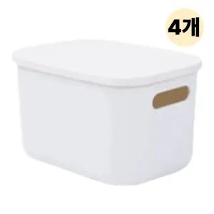 가규 모던 라운드핸들 팬트리 리빙박스 M 화이트 4P BNS