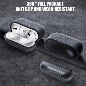 에어팟 4 용 스웨이드 헤드폰 케이스  올 인클루시브  낙하 방지  스크래치 고급 인조 가죽 보호
