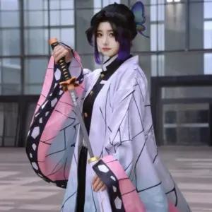 귀멸의 칼날 시노부 코스프레 가발 풀세트 귀칼 코스튬 할로윈 의상