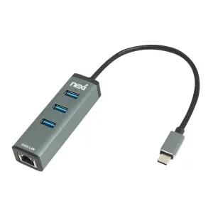 멀티 USB C타입 to LAN 유선 기가 랜카드 허브 3포트 겸용 노트북 외장형 인터넷 전송 이더넷 어댑터 젠더
