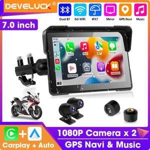 5/7인치 카플레이 바이크 오토바이 내비게이션 GPS 무선 안드로이드 오토 모토 DVR 디스플레이 스크린 모니