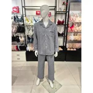 [시흥점][비너스]S 와코루 ) 삼중직 무늬 자가드 남성 파자마 세트 WPA5482M-BU