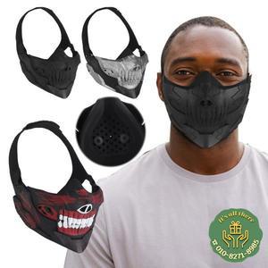 하프 페이스 전투 마스크 통기성 해골 사무라이 할로윈 송곳니 공포 소품 파티 용품