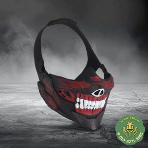 Airsoft 해골 마스크 반 얼굴 보호 전투 사무라이 할로윈 공포 소품 파티