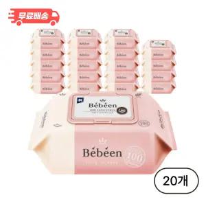 베베앙 오리지널 아기 물티슈 캡형, 52g, 100매, 20개