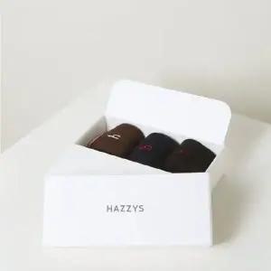 [NS홈쇼핑][헤지스ACC] HISS5F230W2 브라운 라인배색 면혼방 중목양말3종세트..