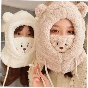 머플러 커플알파카후드워머 넥워머 털모자 목도리