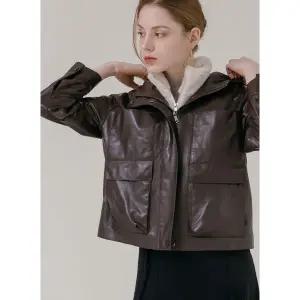 [막스까르띠지오]더블링 포켓 후드 레더 자켓_P408238869