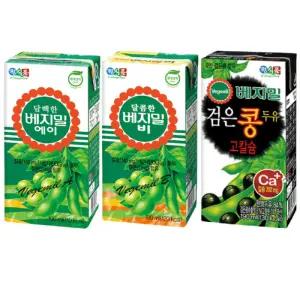 정식품 베지밀 담백한 에이 달콤한 비 검은콩 고칼슘 190ml 24팩