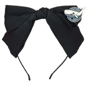 [콩심팥심]여성 헤어밴드 검정 리본 머리띠 스타일리시