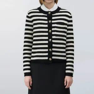 [롯데백화점]리스트 스트라이프 울 혼방 가디건(TSKCDO80010)