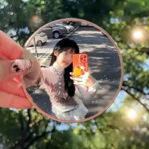 여행용 원형 셀카거울 커플템 볼록 거울 미니 손거울