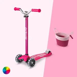 마이크로킥보드 맥시T 프로 디럭스 LED + 바스켓 세트