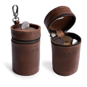 천연 가죽 동전 주머니 돼지 저금통, 현금 보관함 정리함, 남녀용 지갑, 돈 절약 상자, 남성용 거스름돈 지갑 및 파우치, 동전용 작은 남성 지퍼가 달린 케이스 뱅크