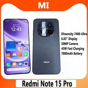 샤오미 레드미 노트 15 프로 256GB/512GB 디멘시티 7400-울트라 6.83인치 1.5K 디스플레이 45W 7000mAh 배