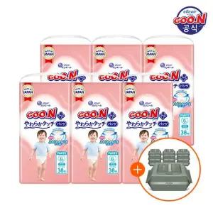 군 기저귀 플러스 소프트터치 팬티 특대형 XL) 38P x 6팩  +물티슈 10팩)