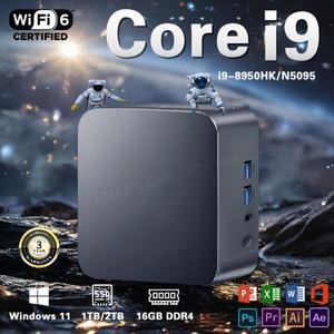 게이밍 미니 소형 PC 코어 i9 8950HK N5095A 16GB DDR4 1TB SSD M.2 윈도우 11 프로 컴퓨터 와이파이 6 UHD