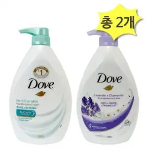 도브 바디워시 2종 라벤더천센서티브천ml x각1개(총2개) 라벤더향 저자극 대용량