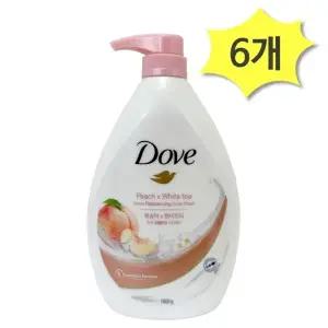 도브 화이트피치 리밸런싱 바디워시 대용량 천ml x 6개 복숭아향 저자극