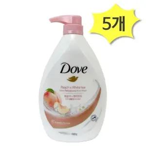 도브 화이트피치 리밸런싱 바디워시 대용량 천ml x 5개 복숭아향 저자극