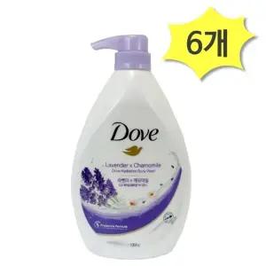 도브 라벤더 하이드레이션 바디워시 대용량 천ml x 6개 라벤더향 저자극