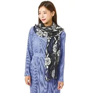 #넬]장미 자수 레이스 스카프