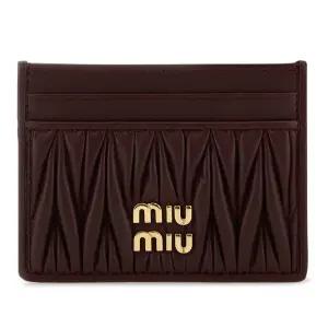 골드 로고 스티치 가죽 카드지갑 5MC076AFPP F0007