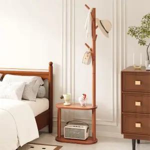 원목 스탠드 옷걸이 행거 이동식 다용도 수납 선반 침실 거실용
